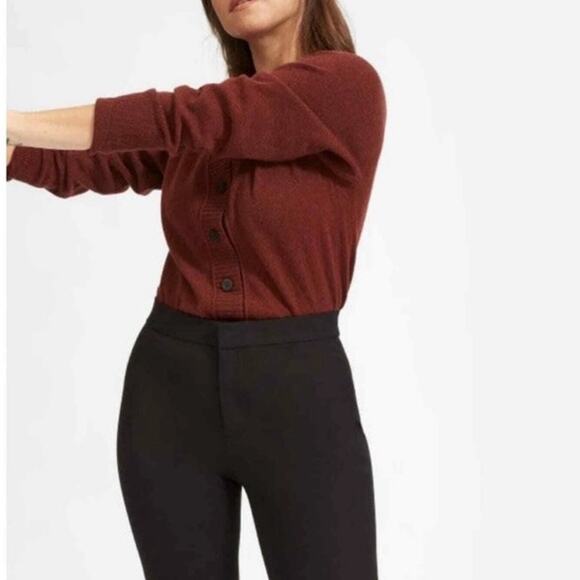 NEW Everlane The Fixed Waist Stretch Cotton Black Trouser Pants Size 00 - Picture 4 of 12